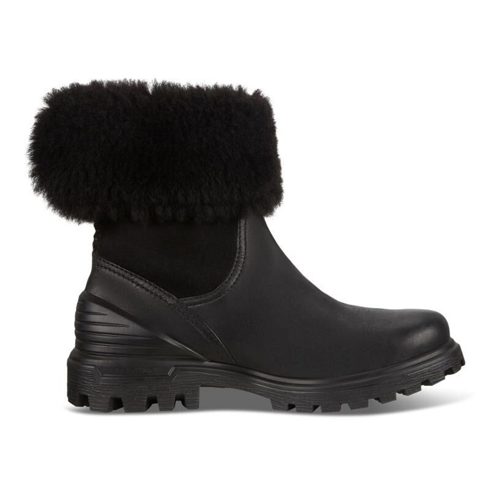 ECCO Womens Boots Black - Tredtray Mid-Cut Slip-On - ZHC-608792